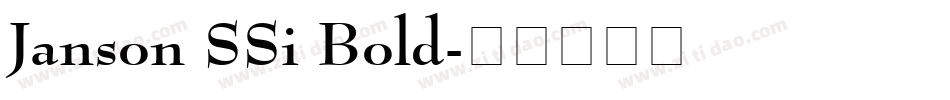 Janson SSi Bold字体转换